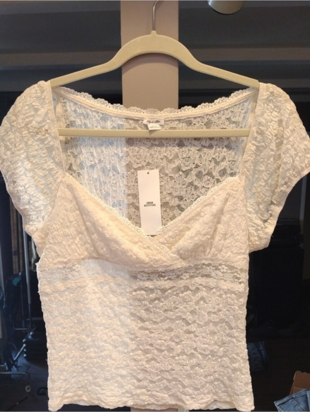 Kimchi Blue + Urban Outfitters Ivory Lace Blouse